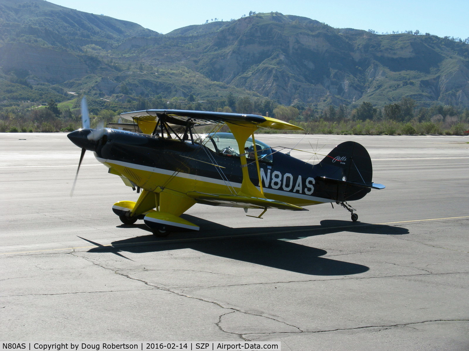 N80AS, 1992 Pitts S-2B Special C/N 5244, 1992 Pitts S-2B SPECIAL, Lycoming AEIO-540-D4A5 260 Hp, S-turns taxi to Rwy 22
