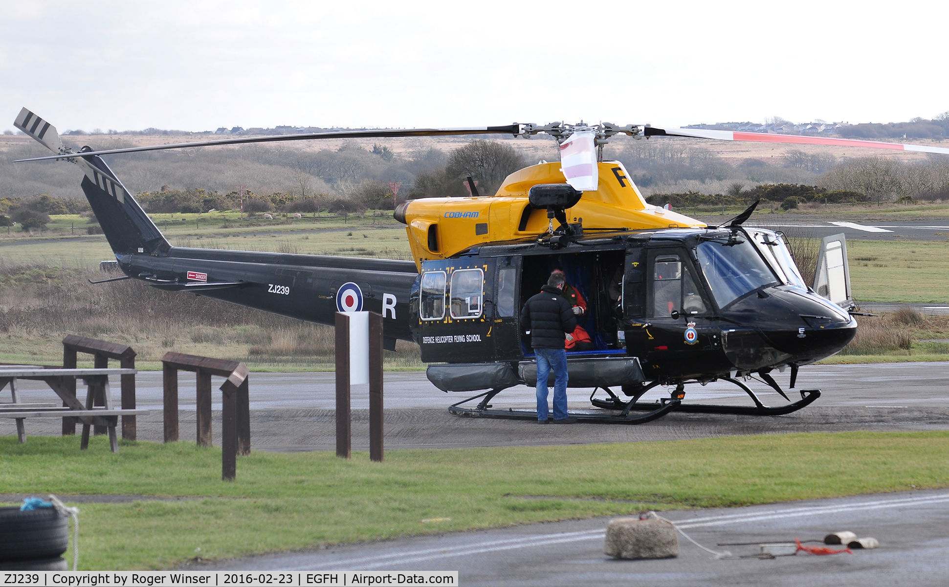 ZJ239, 1996 Bell 412EP Griffin HT1 C/N 36125, Visiting helicopter coded R operated by SARTU.