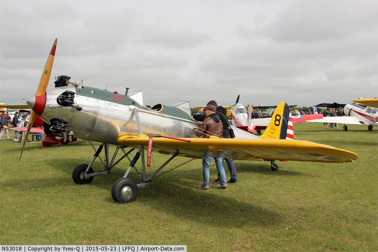 N53018, 1941 Ryan Aeronautical ST3KR C/N 1164, Ryan Aeronautical ST3KR, Displayed at La Ferté-Alais airfield (LFFQ) Airshow 2015