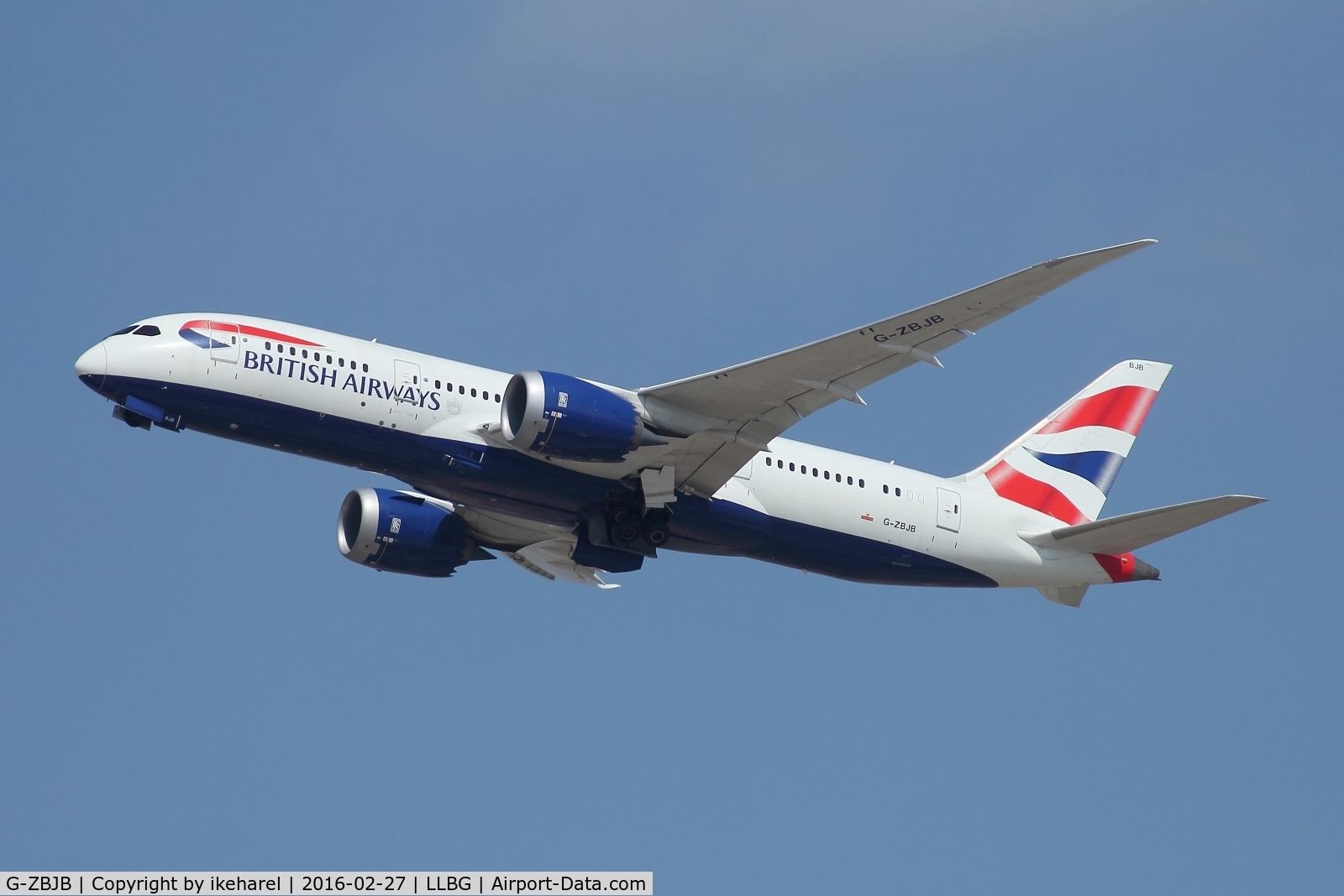 G-ZBJB, 2013 Boeing 787-8 Dreamliner C/N 38610, Flight to London, UK, after T/O runway 26.