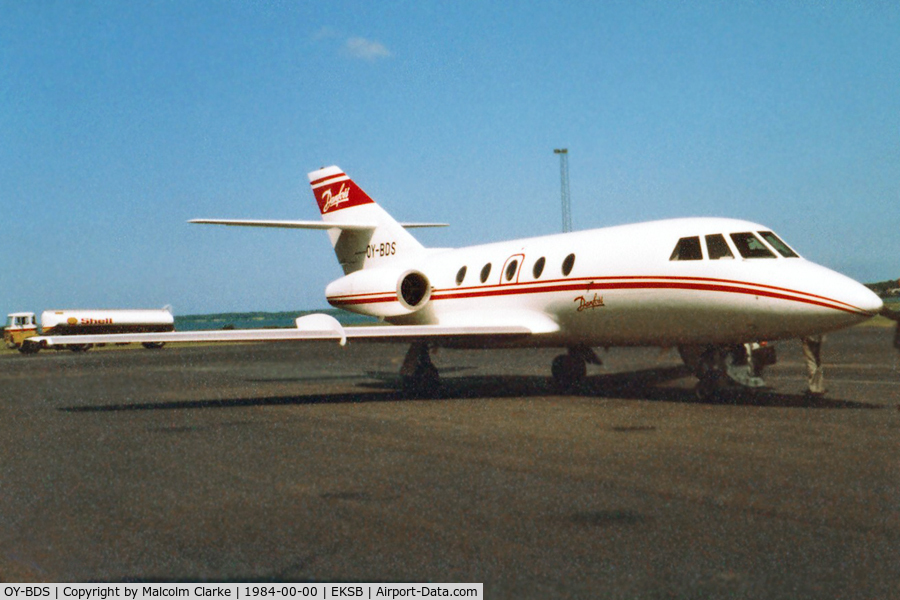 OY-BDS, 1970 Dassault Falcon 20 C/N 180/460, Dassault Falcon 20 OY-BDS. Taken at Sonderborg, Denmark  just prior to a flight back to the UK. Apologies for the poor quality!