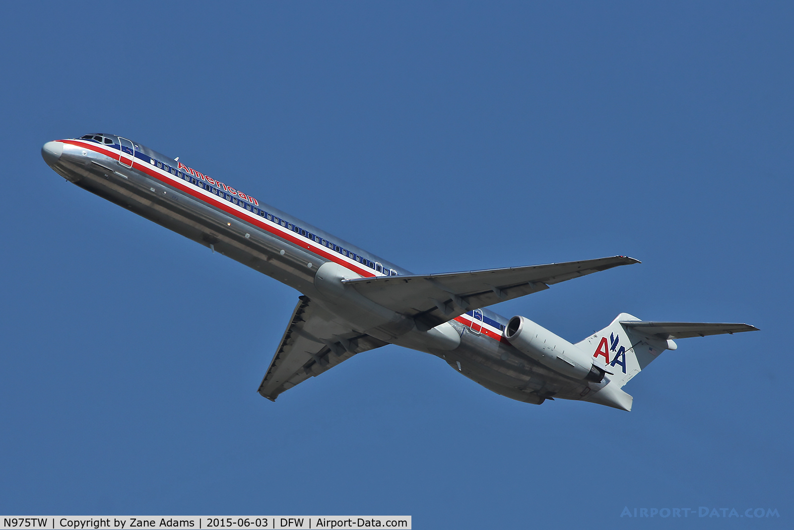 N975TW, 1999 McDonnell Douglas MD-83 (DC-9-83) C/N 53625, Departing DFW Airport