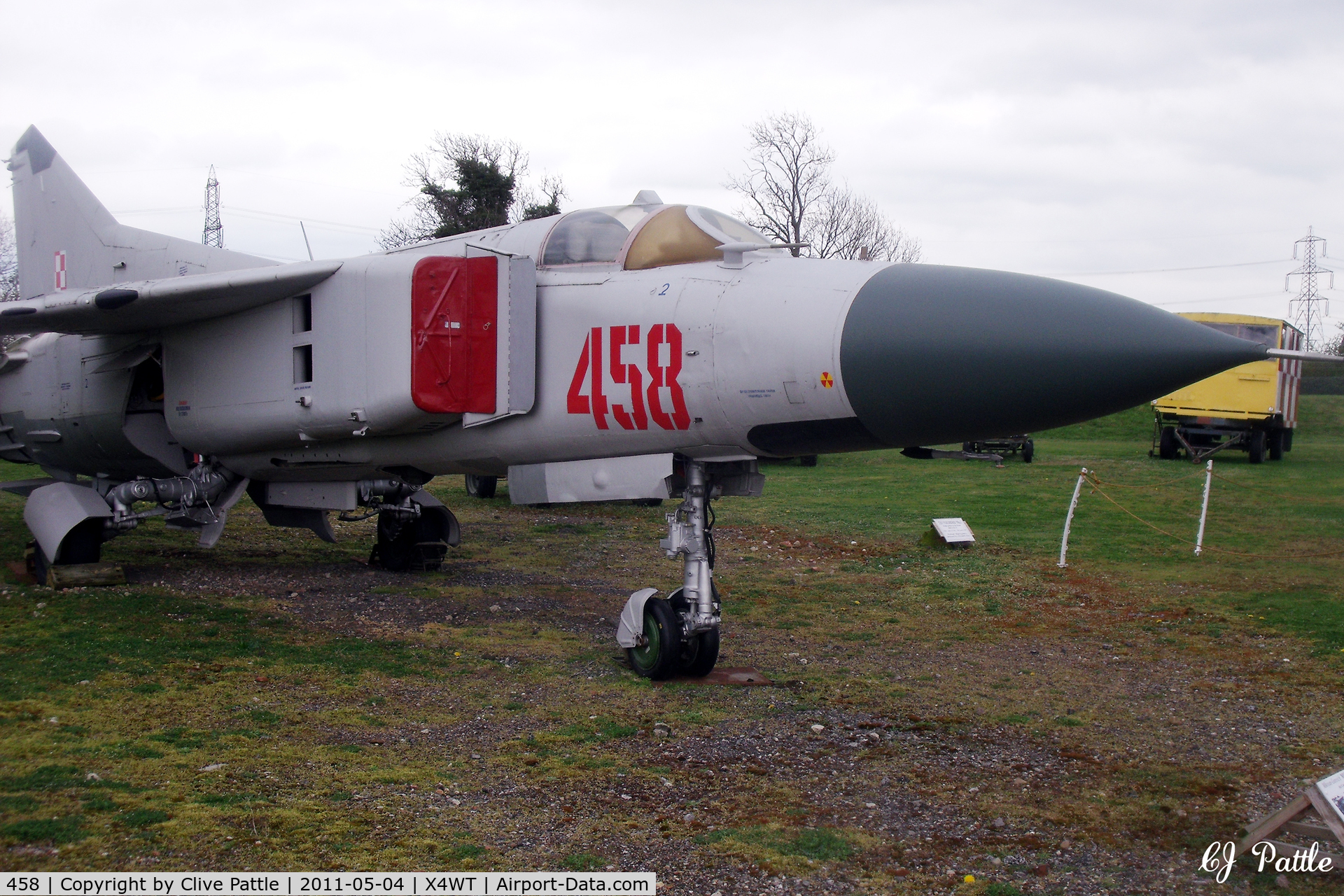 458, Mikoyan-Gurevich MiG-23ML C/N 024003607, On display at the Newark Air Museum, Winthorpe, Nottinghamshire. X4WT