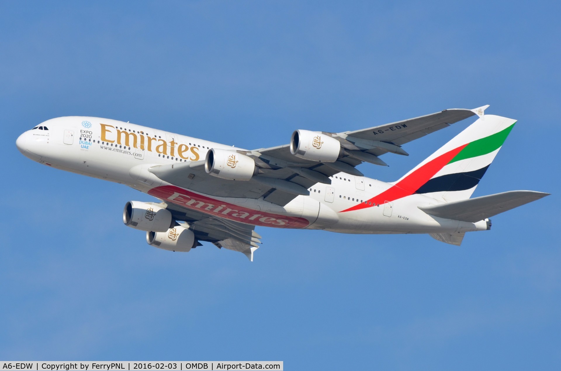 A6-EDW, 2012 Airbus A380-861 C/N 103, Emirates A388 departing.