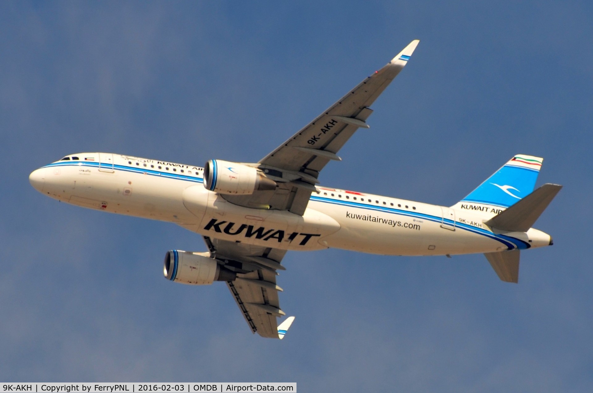 9K-AKH, 2015 Airbus A320-214 C/N 6476, Kuwait A320 departing for KWI.