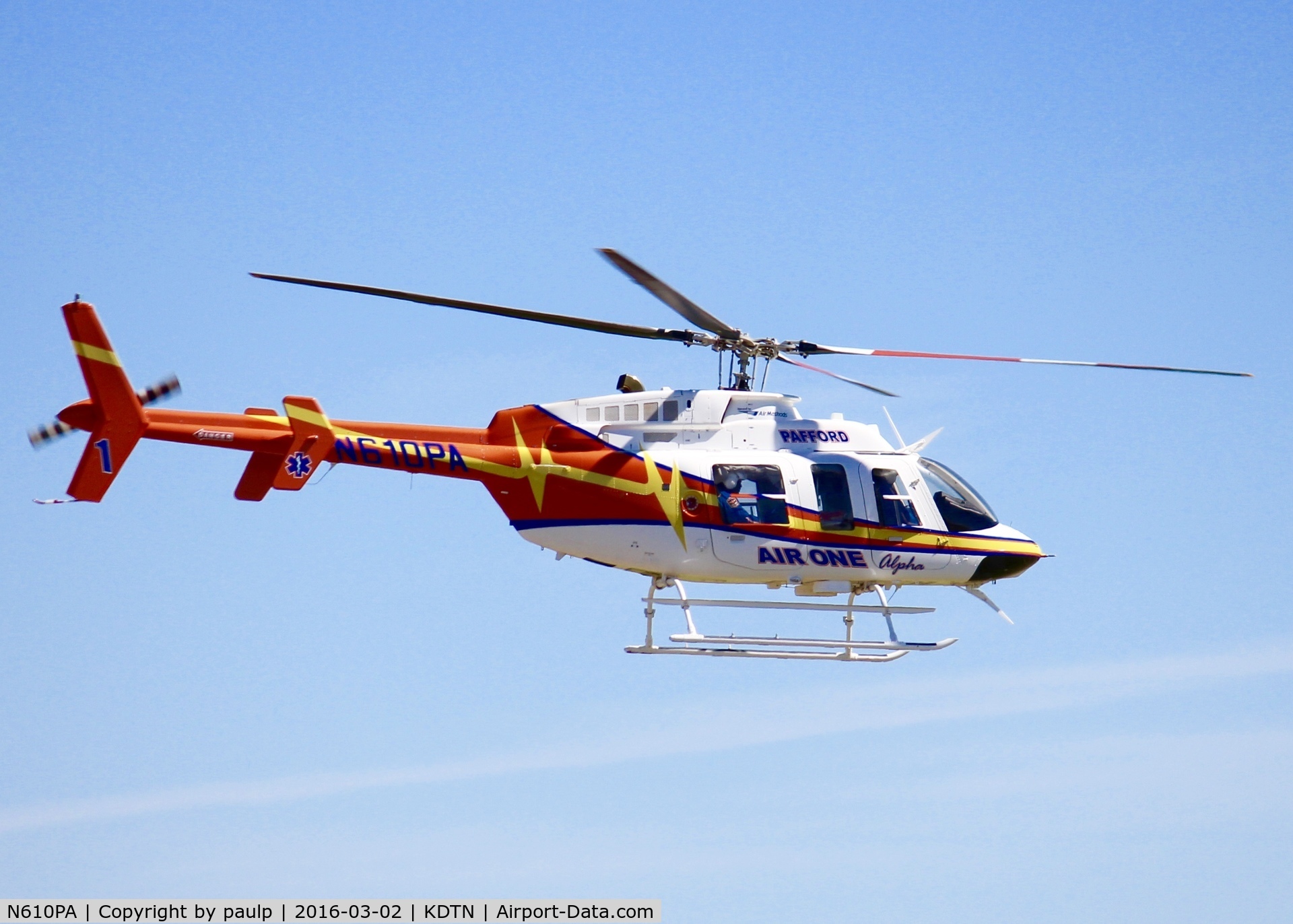 N610PA, Bell 407 C/N 54484, At Downtown Shreveport.