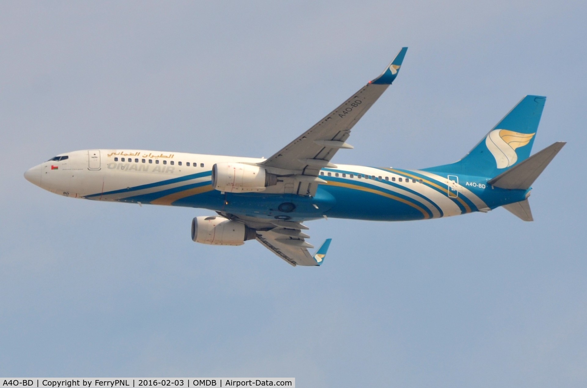 A4O-BD, 2009 Boeing 737-81M C/N 35287, Oman Air B738 departing from DXB