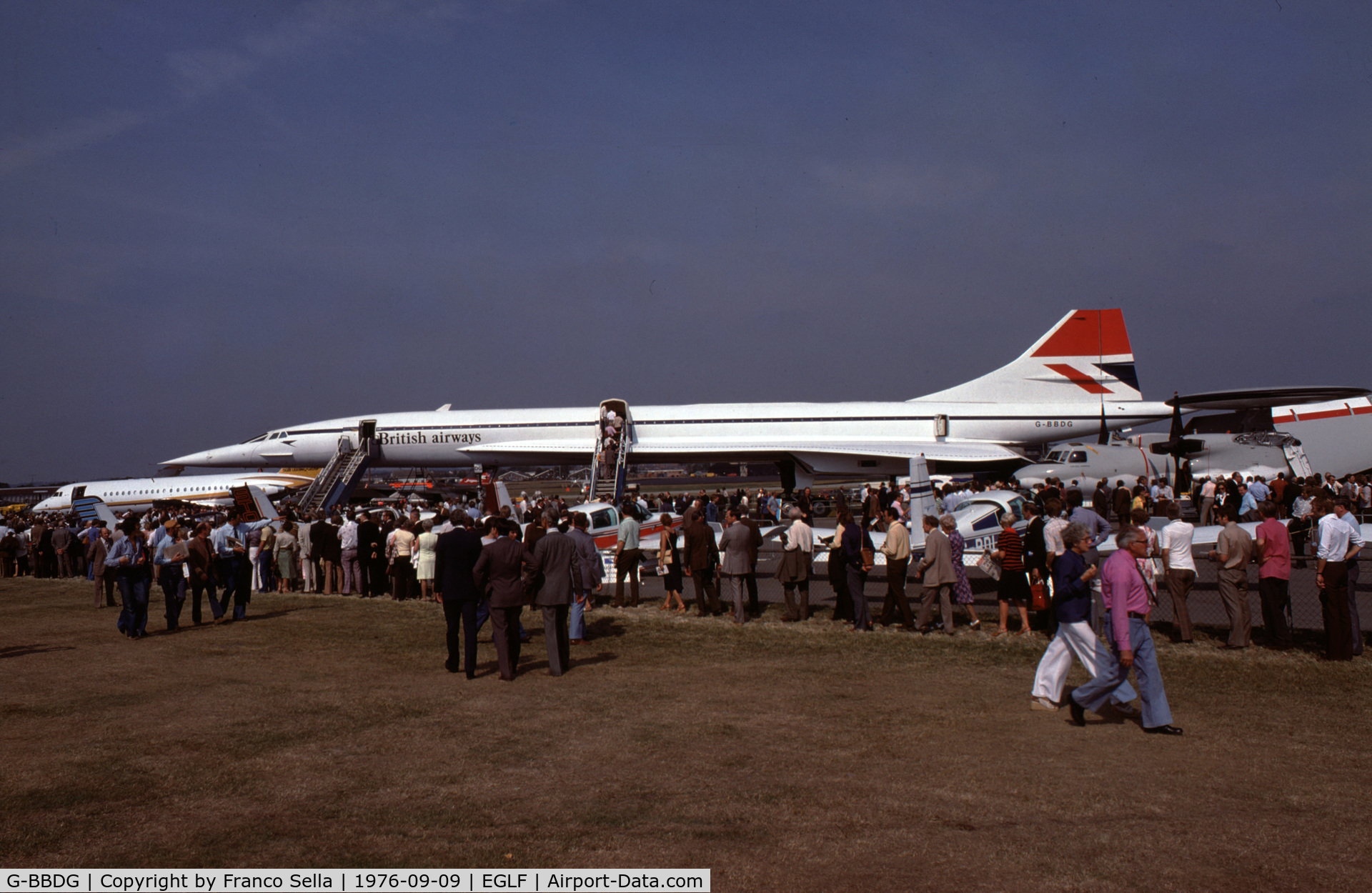 G-BBDG, 1973 BAC Concorde 100 C/N 202, Aerospatiale- BAC Concorde at the Farnborough 1976 Airshow