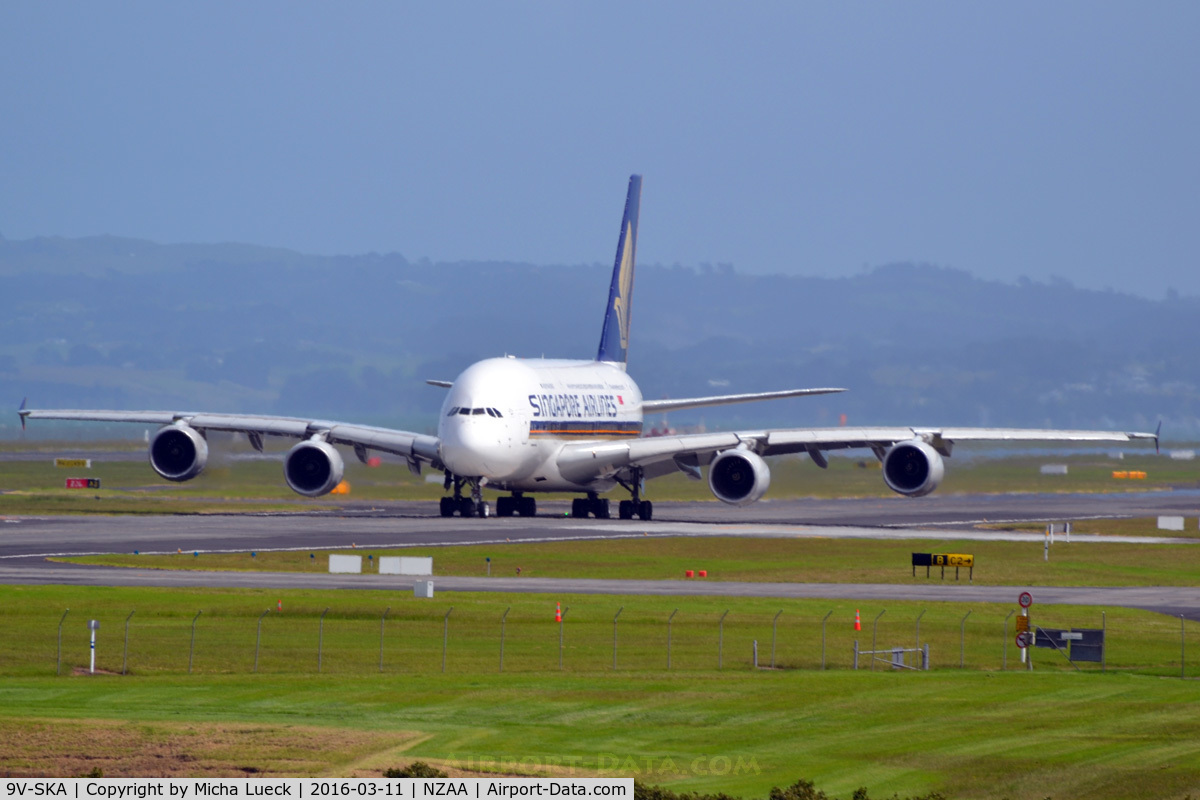 9V-SKA, 2007 Airbus A380-841 C/N 003, SQ's seasonal A380 service makes it 4 A380s a day to AKL (the other 3 are EK)
