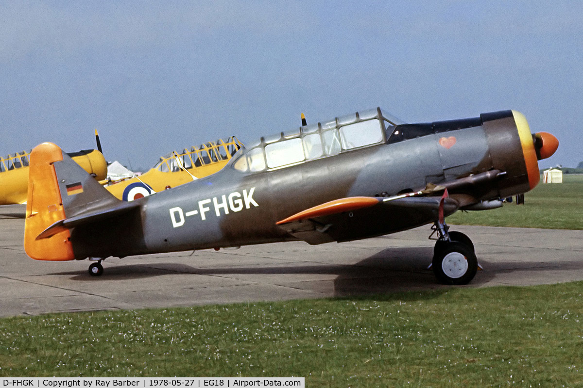 D-FHGK, 1942 Noorduyn AT-16 Harvard IIB C/N 14A-324, Noorduyn AT-16 Harvard IIb [14-324] Bassingbourn~G 27/05/1978. Shown here with canopy closed.  From a slide.