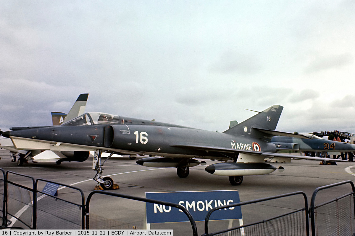16, Dassault Etendard IV.M C/N 16, Dassault Etendard IVM [16] (French Navy) RNAS Yeovilton~G 05/08/1978. From a slide.