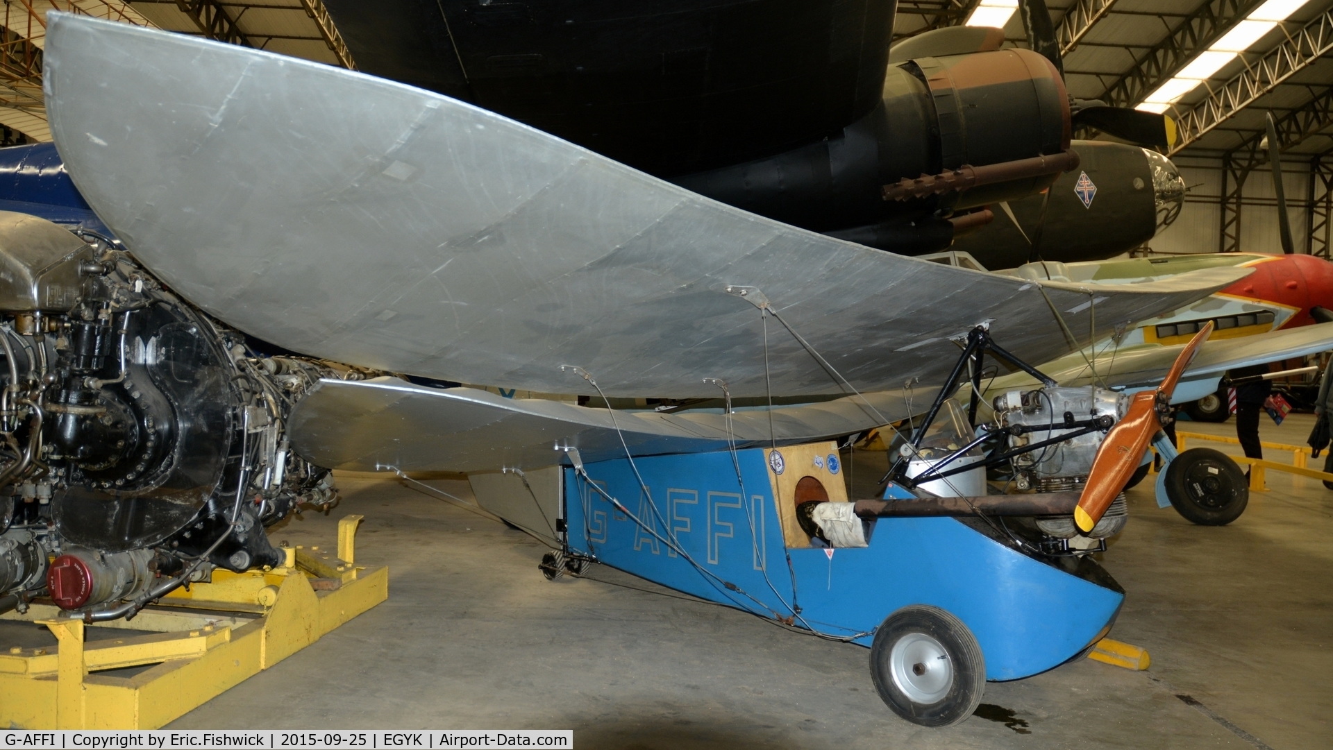 G-AFFI, Mignet HM.14 Pou-du-Ciel C/N BAPC74, BAPC.76 Mignet HM.14 Pou-du-ciel ('Flying Flea') at Yorkshire Air Museum, Sept. 2015. 