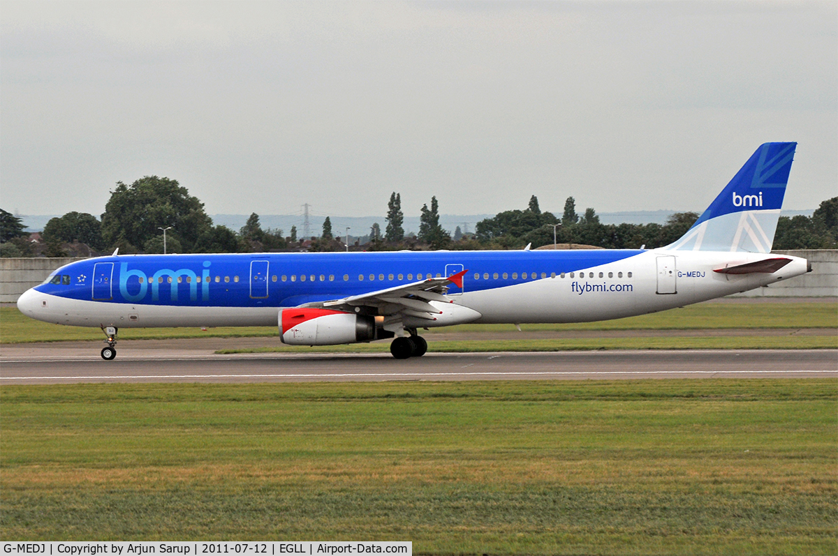 G-MEDJ, 2004 Airbus A321-231 C/N 2190, At Heathrow.