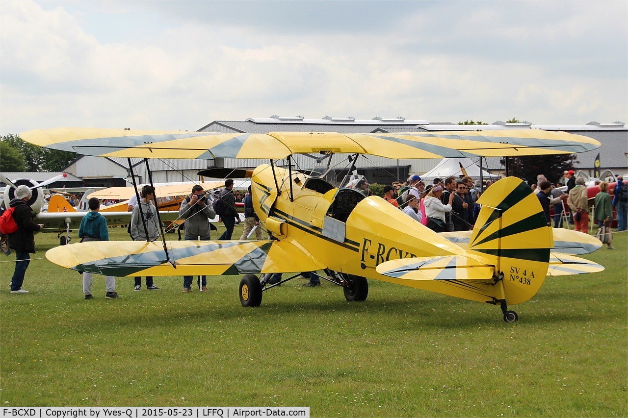 F-BCXD, 1946 Stampe and Vertongen SV-4A C/N 438, Stampe-Vertongen SV-4A, Static display, La Ferté-Alais Airfield (LFFQ) Air show 2015