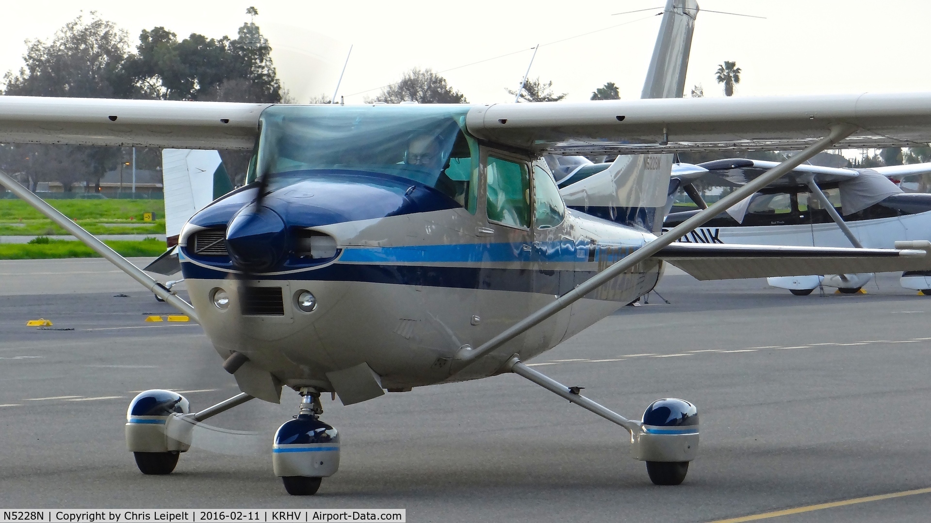N5228N, 1980 Cessna 182Q Skylane C/N 18267584, California-based 1980 Cessna 182Q taxing out for departure at Reid Hillview Airport, San Jose, CA.