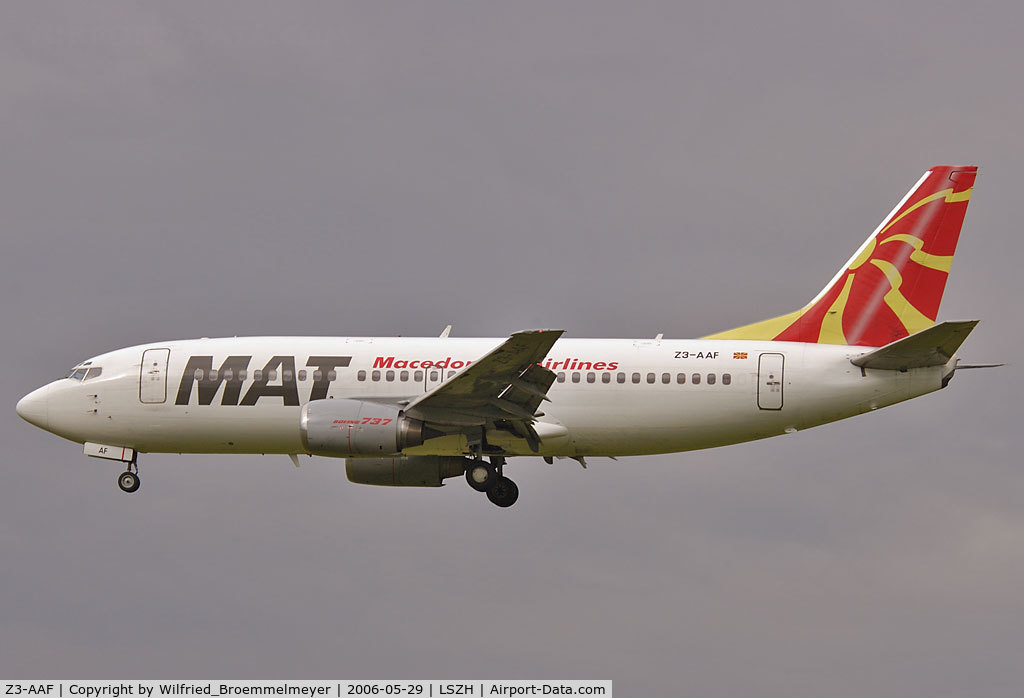 Z3-AAF, 1988 Boeing 737-3B7 C/N 23858, MAT - Macedonian Airlines
