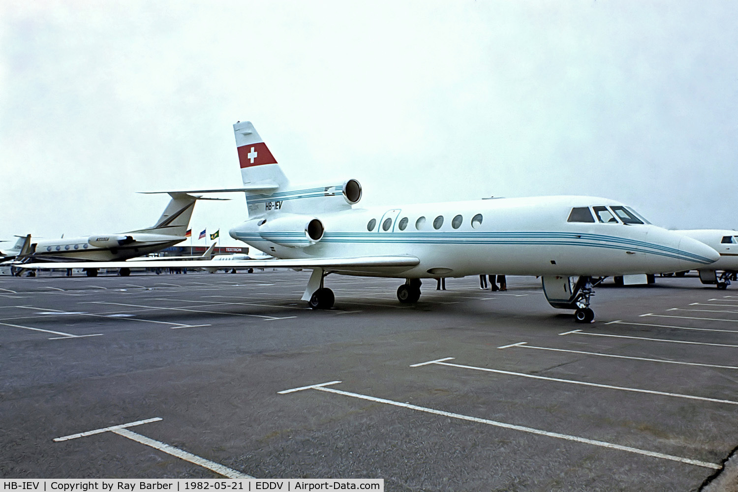 HB-IEV, 1981 Dassault Falcon 50 C/N 34, Dassault Falcon 50 [34] Hannover~D 21/05/1982. From a slide.