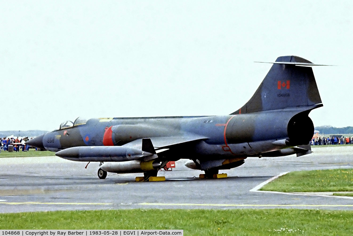 104868, Lockheed CF-104 Starfighter C/N 683A-1168, Lockheed CF-104 Starfighter [683A-1168] (Royal Canadian Air Force) RAF Mildenhall~G 28/05/1983. From a slide.