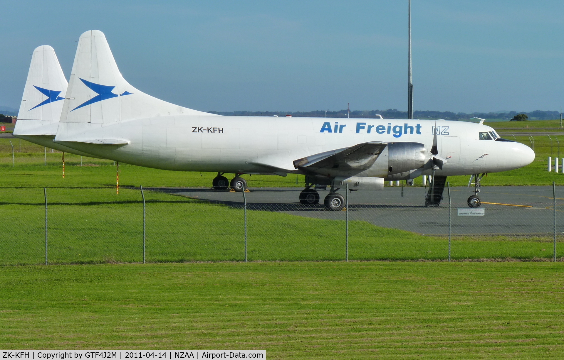 ZK-KFH, Convair 580(F) C/N 42, ZK-KFH at Auckland 14.4.11