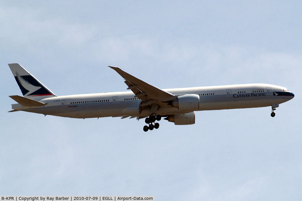 B-KPR, 2010 Boeing 777-367/ER C/N 36163, Boeing 777-367ER [36163] (Cathay Pacific Airways) Home~G 09/07/2010. On approach 27L.