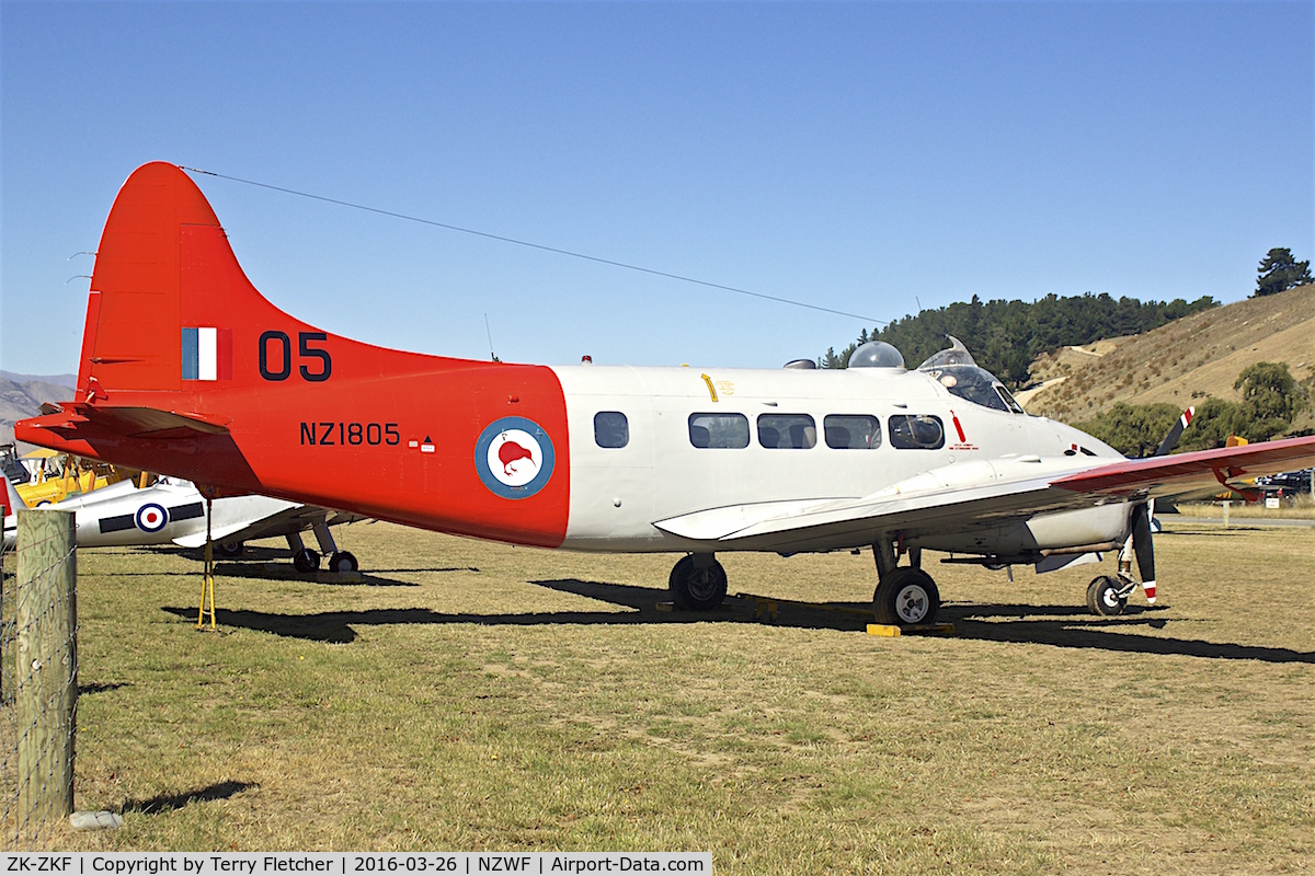 ZK-ZKF, 1952 De Havilland DH.104 Devon C.1 C/N 04312, At 2016 Warbirds Over Wanaka Airshow , Otago , New Zealand