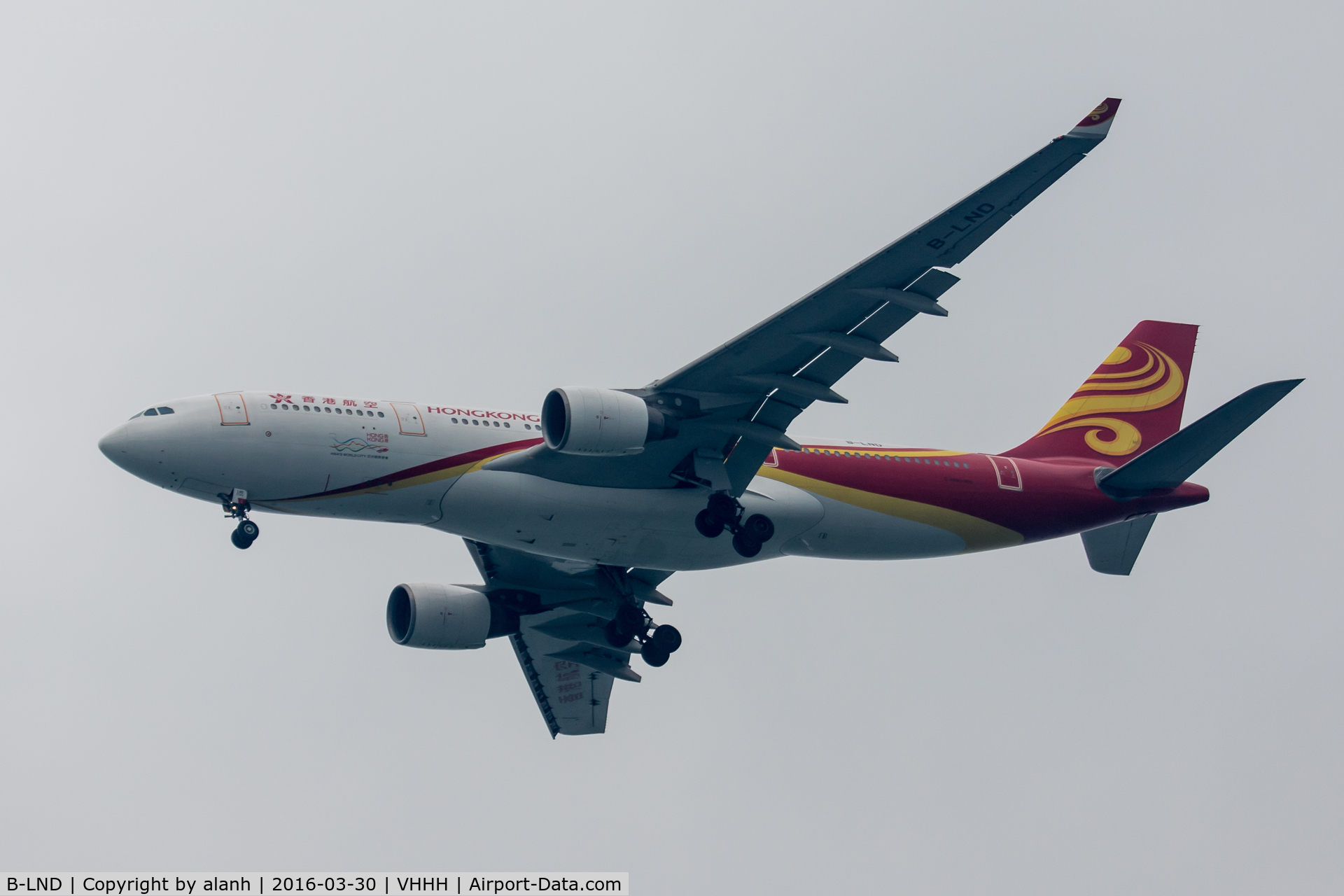 B-LND, 2010 Airbus A330-223 C/N 1042, On finals for Hong Kong, inbound from Beijing Capital Int'l