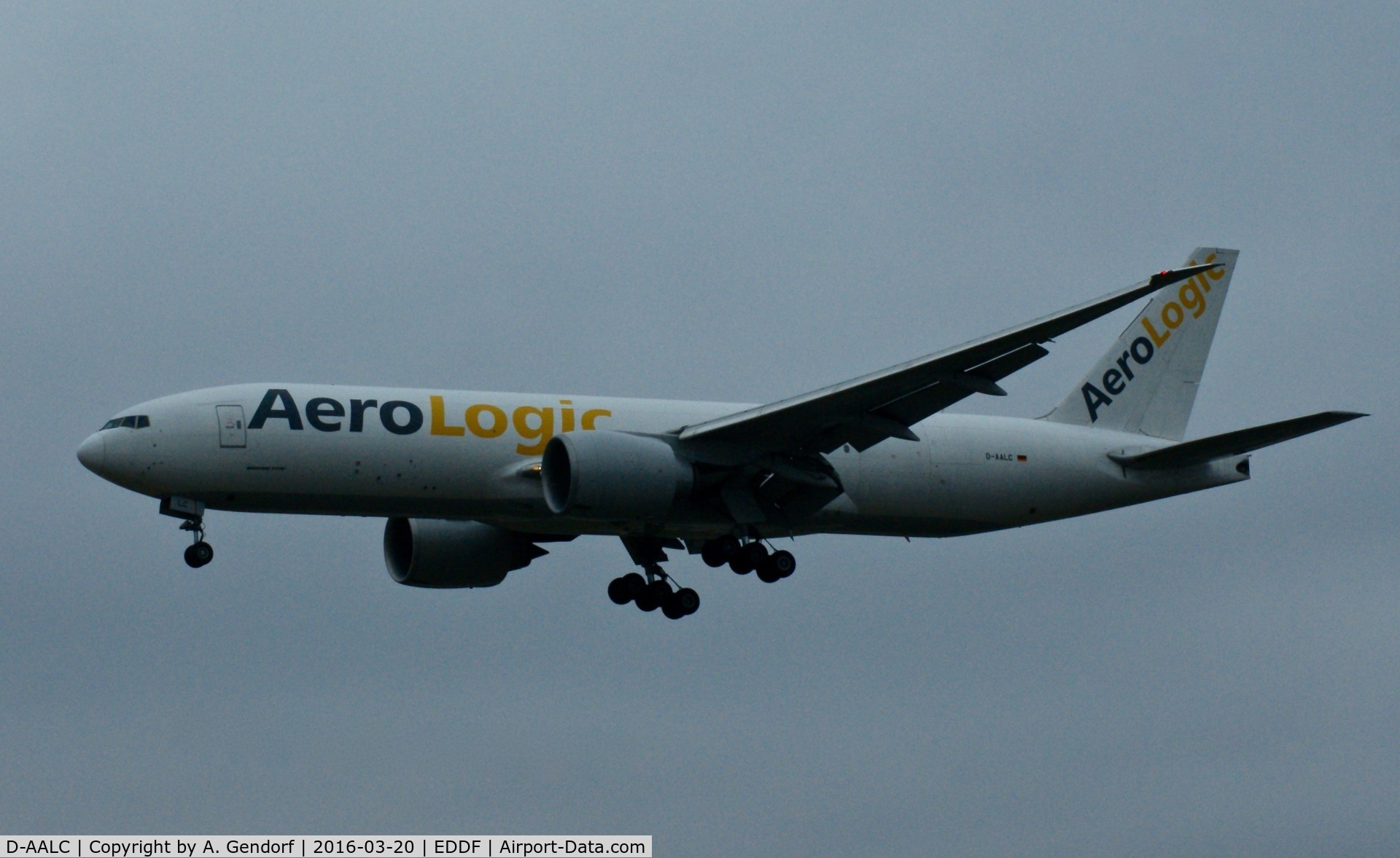 D-AALC, 2009 Boeing 777-FZN C/N 36003, Aero Logic, is here landing at Frankfurt Rhein/Main(EDDF)