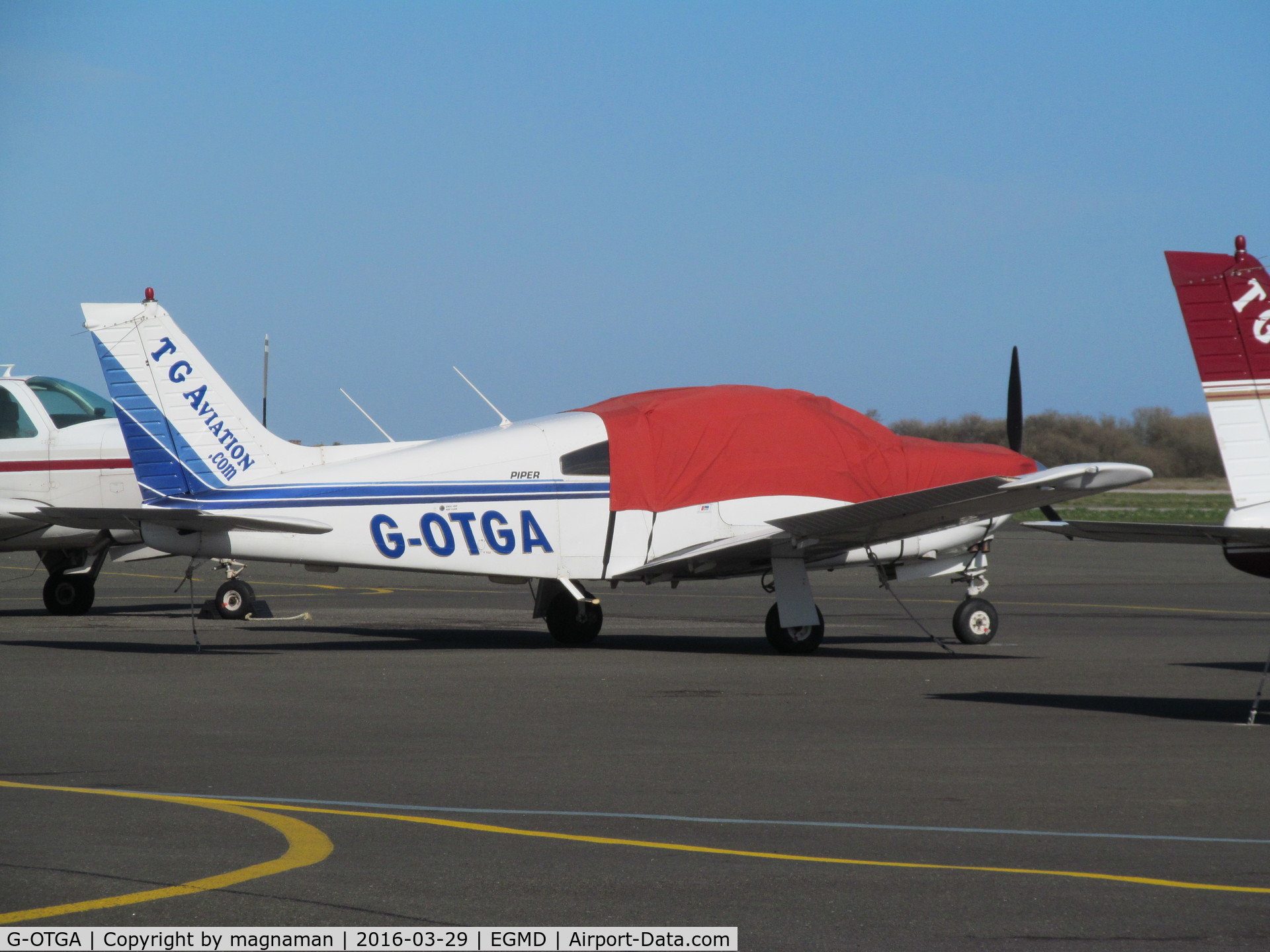 G-OTGA, 1978 Piper PA-28R-201 Cherokee Arrow III C/N 28R-7837281, at breezy but sunny lydd