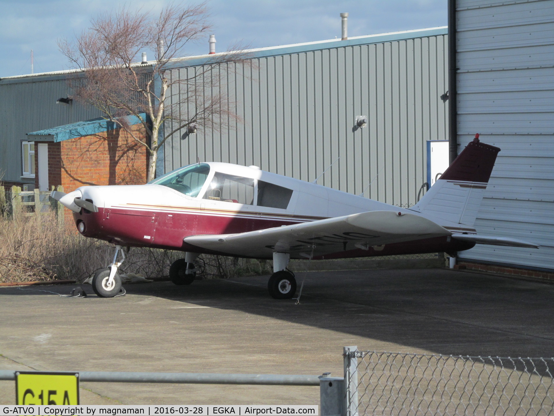 G-ATVO, 1966 Piper PA-28-140 Cherokee C/N 28-22020, oldie keeping out of the way