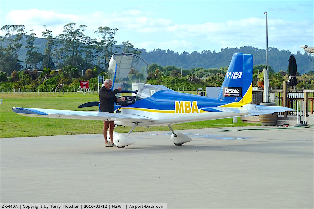ZK-MBA, Vans RV-12 UL C/N 120592, At Whitianga Airport , North Island , New Zealand