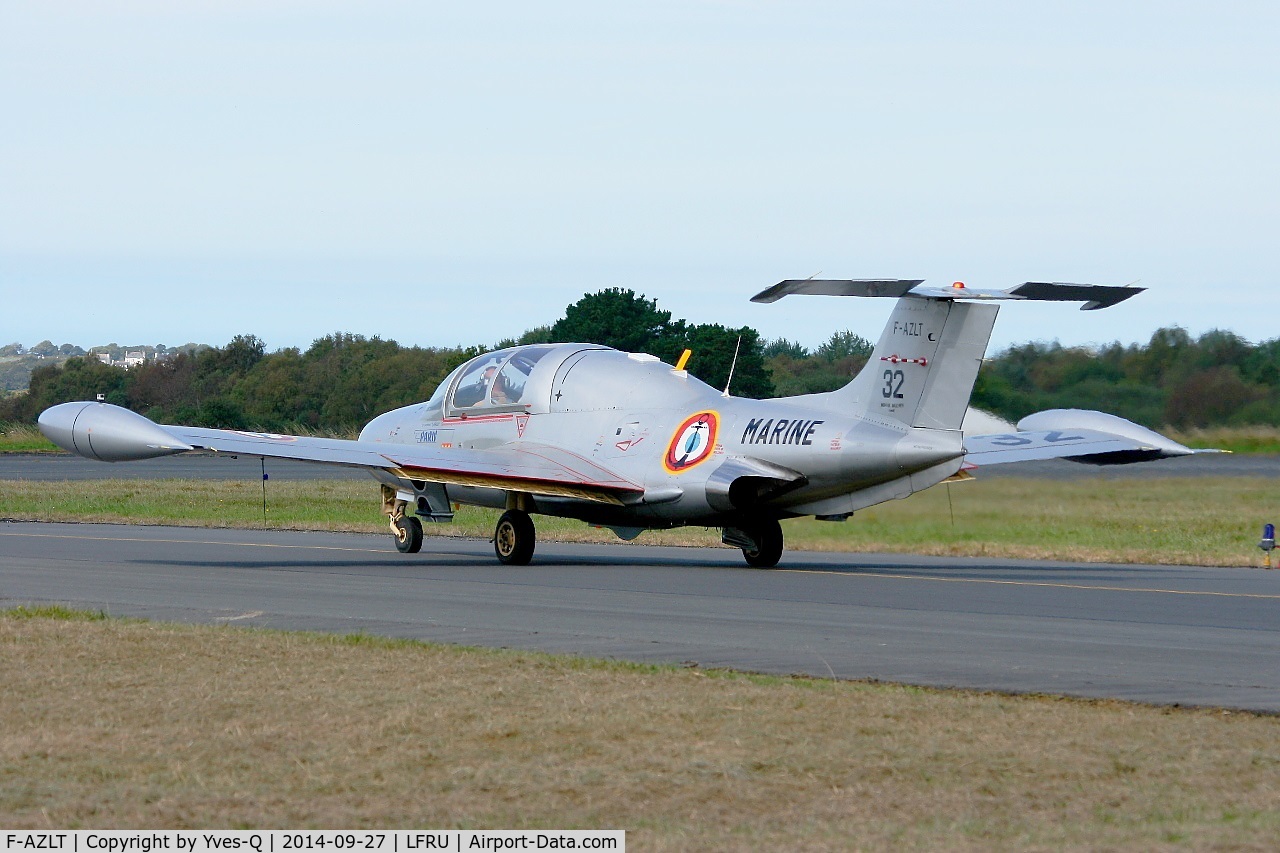 F-AZLT, Morane-Saulnier MS.760 Paris I C/N 32, Morane-Saulnier MS-760A, Taxiinf to holding point rwy 05, Morlaix-Ploujean airport (LFRU-MXN) air show 2014