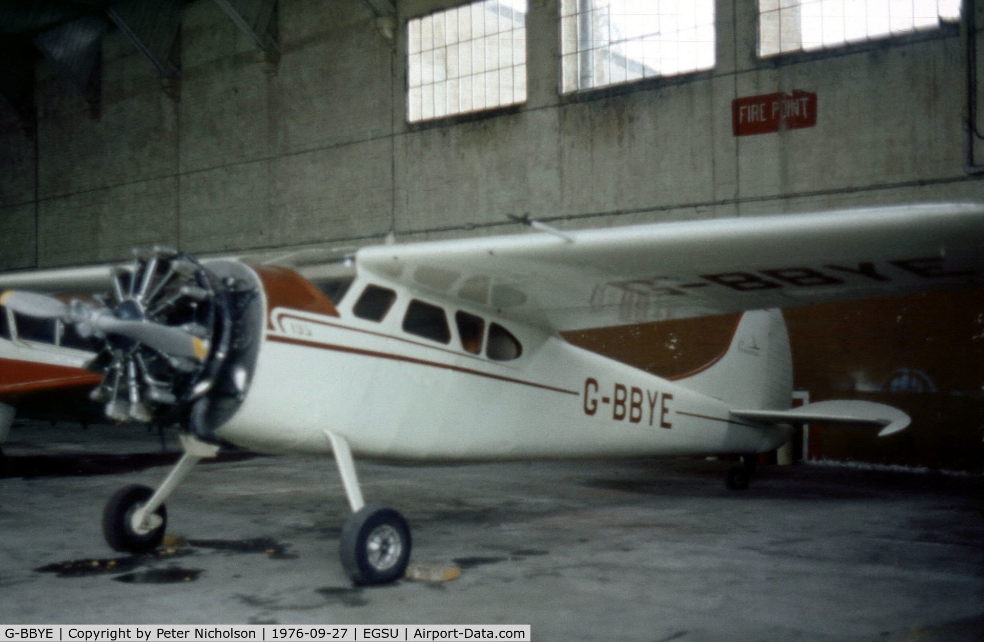 G-BBYE, 1949 Cessna 195 C/N 7550, Cessna 195 as seen at Duxford in September 1976.