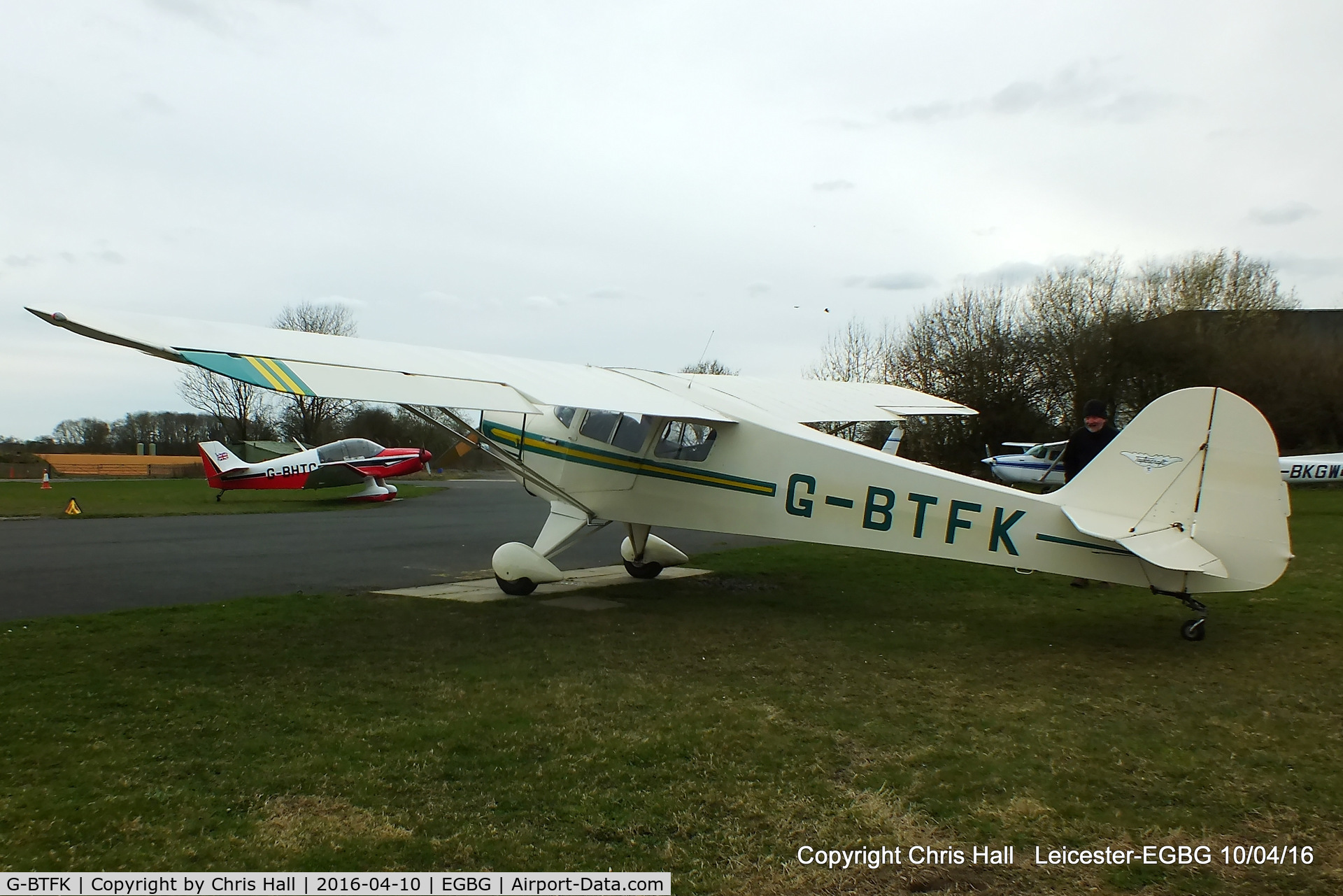 G-BTFK, 1947 Taylorcraft BC-12D Twosome C/N 10540, at Leicester
