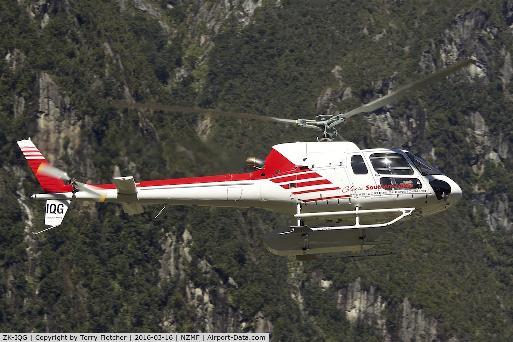 ZK-IQG, 2014 Aérospatiale AS-350B-2 Ecureuil C/N 7524, At Milford Sound , South Island , New Zealand