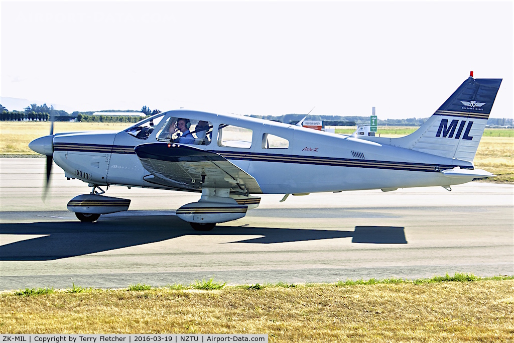 ZK-MIL, Piper PA-28-181 C/N 28-8690035, At Timaru , South Island , New Zealand