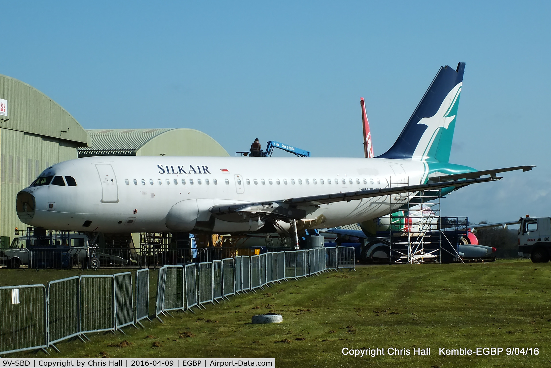 9V-SBD, 2002 Airbus A319-132 C/N 1698, being parted out by ASI at Kemble