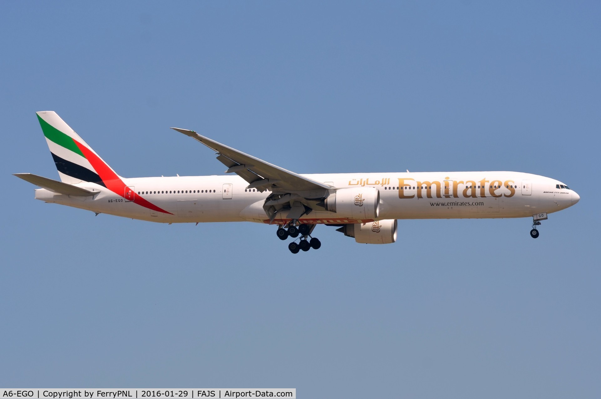 A6-EGO, 2012 Boeing 777-31H/ER C/N 35598, Emirates B773 arriving in JNB. One of 4 per day.