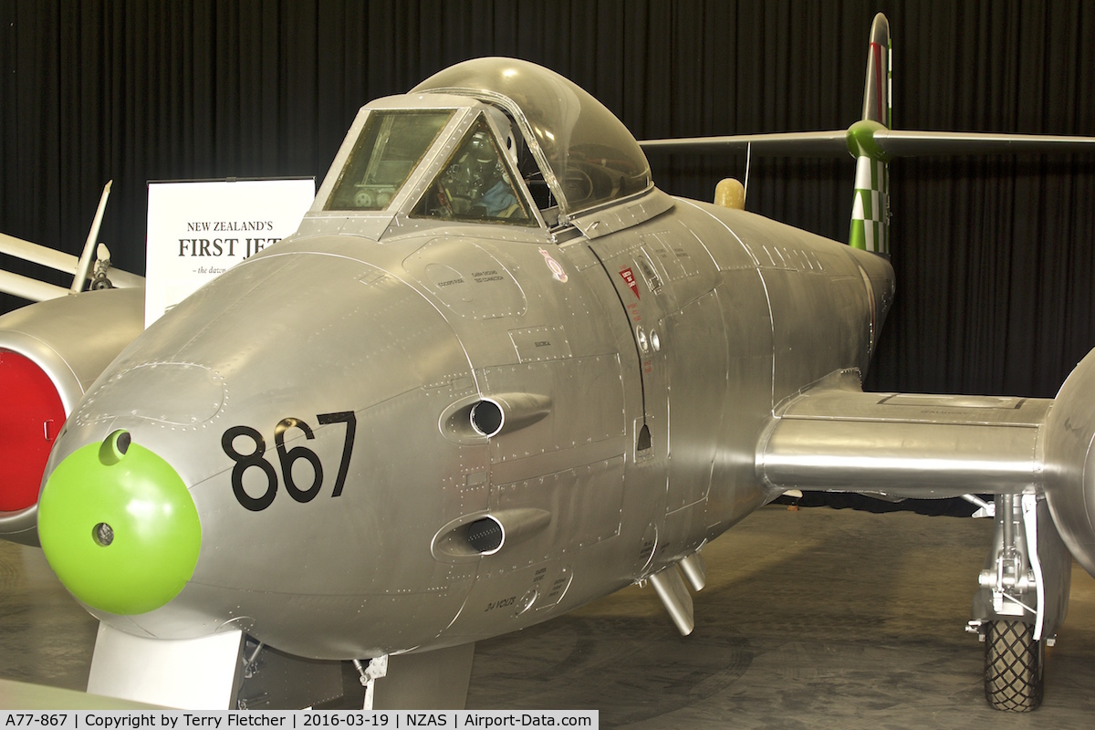 A77-867, 1952 Gloster Meteor F8 C/N Not found WK685/A77-867, At Ashburton , South Island , New Zealand