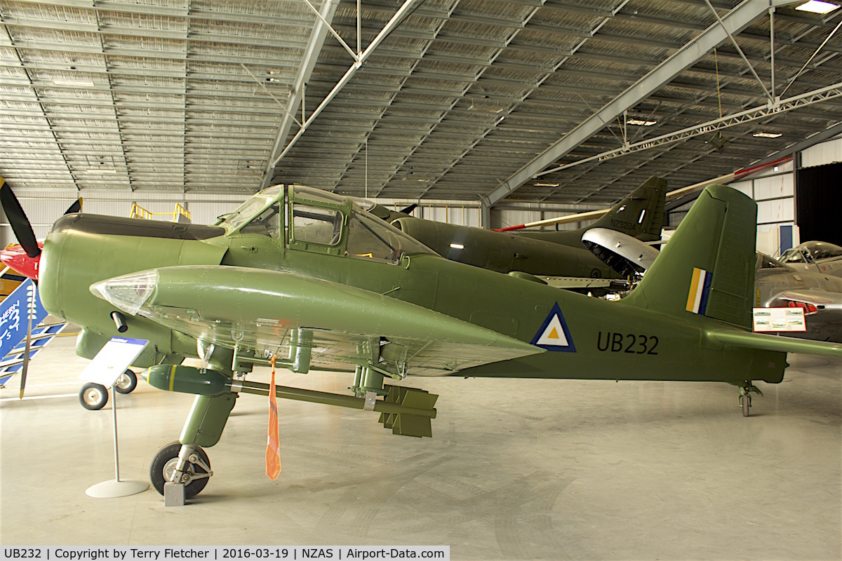 UB232, 1959 Percival P-56 Provost T.53 C/N PAC/F/451, At Ashburton , South Island , New Zealand