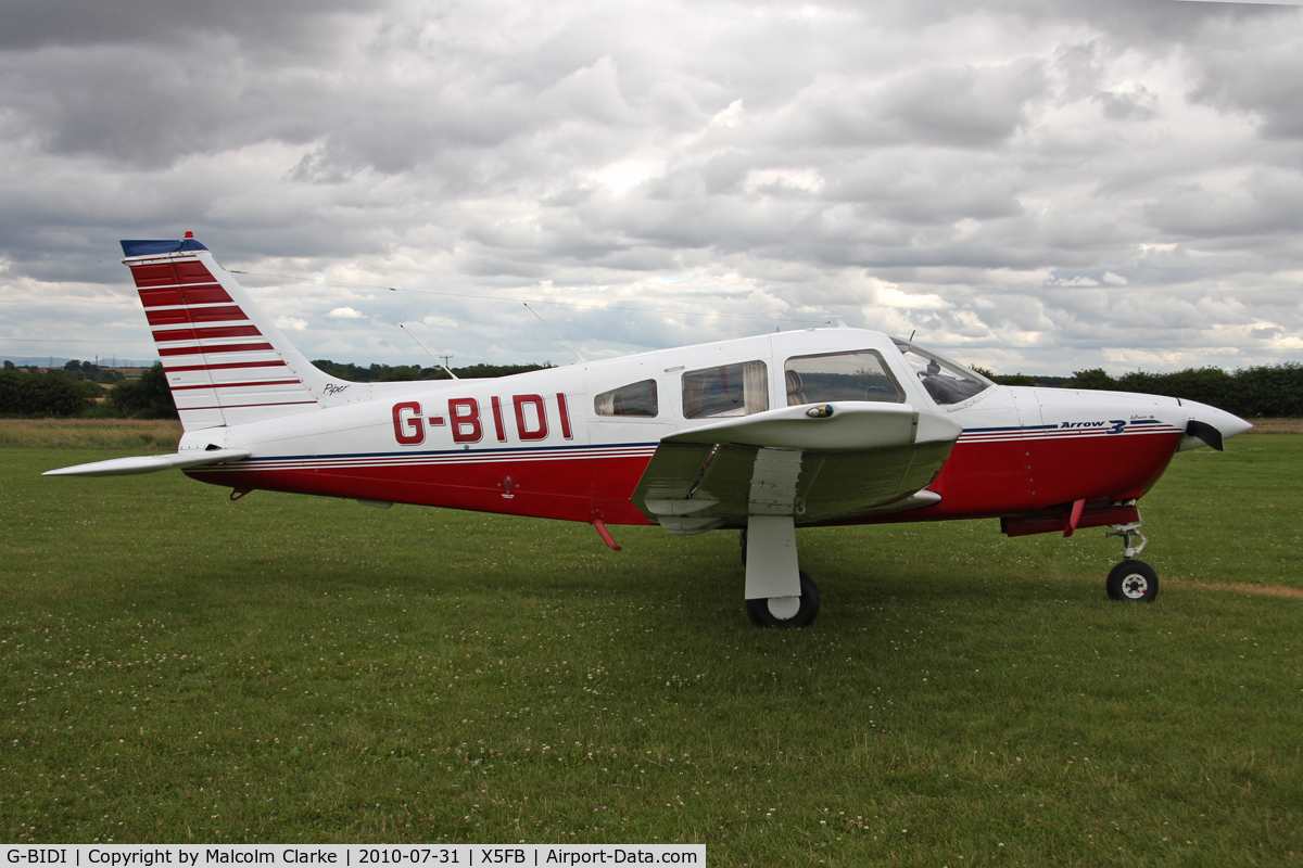 G-BIDI, 1978 Piper PA-28R-201 Cherokee Arrow III C/N 28R-7837135, Piper PA-28R-201 Cherokee Arrow III, Fishburn Airfield, July 2010.
