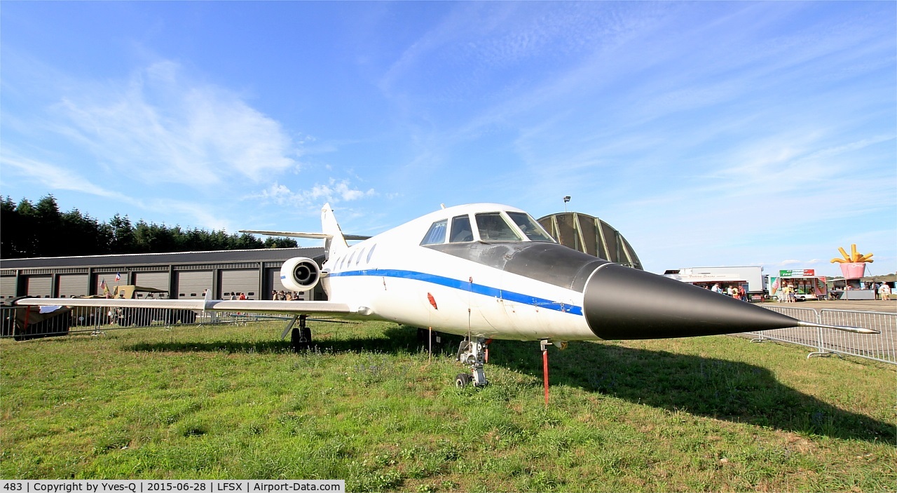 483, 1983 Dassault Mystère/Falcon 20F C/N 483, Dassault Falcon 20SNA, Preserved at Luxeuil-St Sauveur Air Base 116(LFSX). Open day 2015