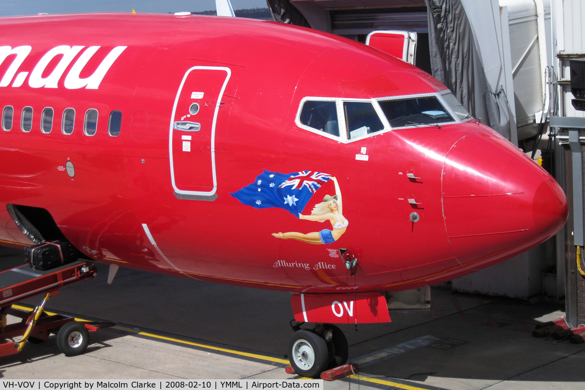 VH-VOV, 2003 Boeing 737-82R C/N 30658, Boeing 737-8FE, Melbourne International Airport, February 2008.