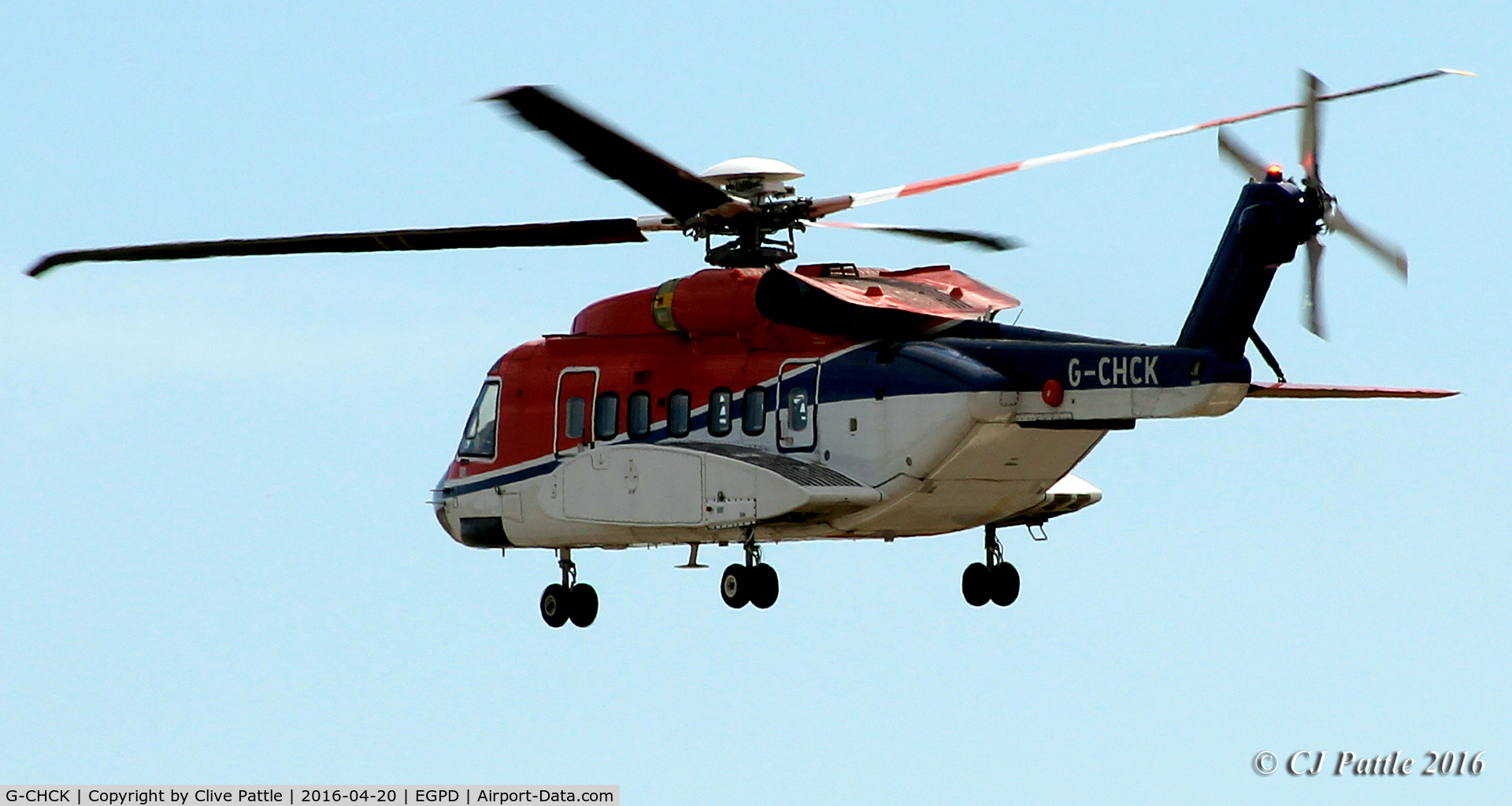 G-CHCK, 2006 Sikorsky S-92A C/N 920030, In action at Aberdeen International EGPD