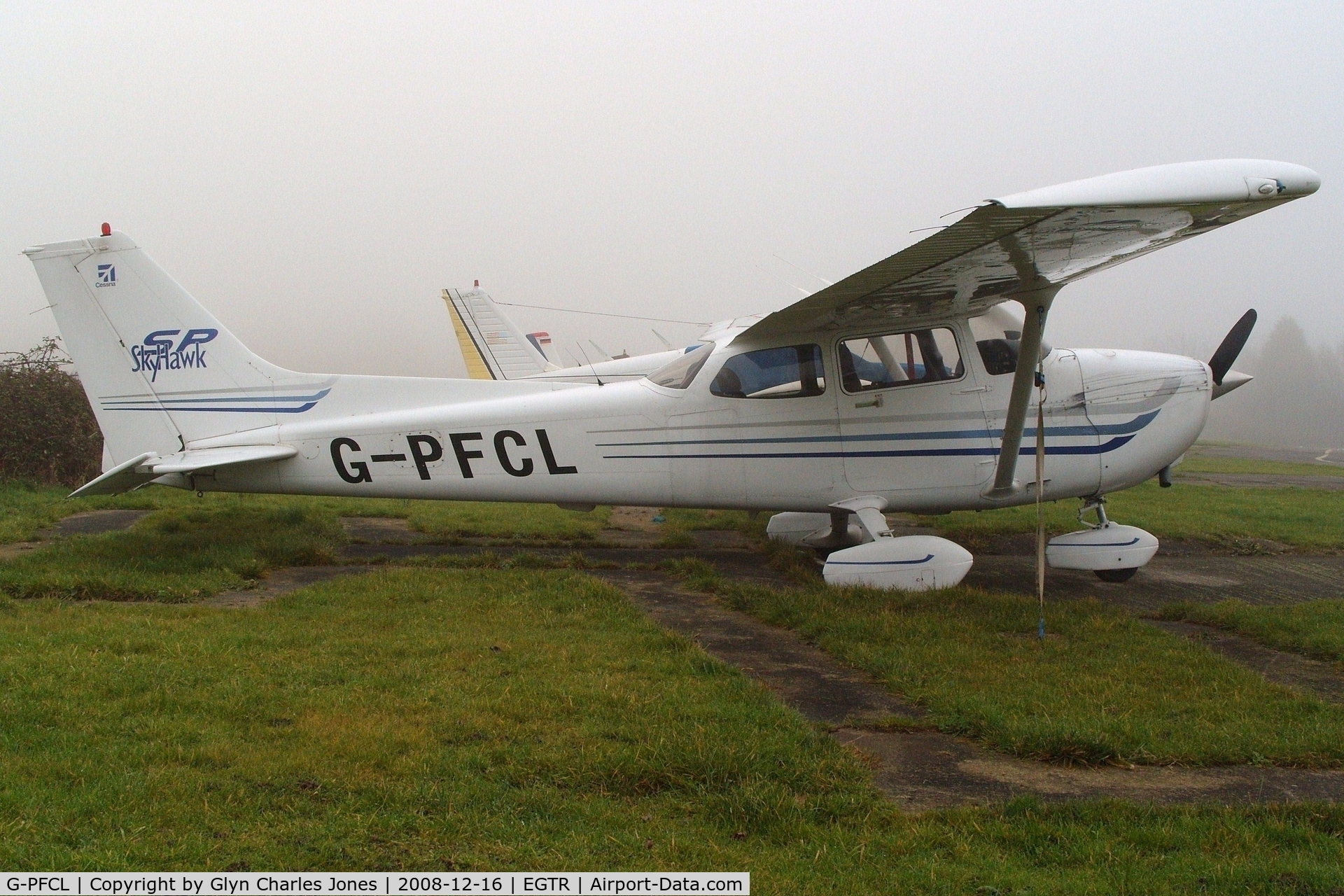 G-PFCL, 2003 Cessna 172S Skyhawk SP C/N 172S9330, Taken on a quiet cold and foggy day. With thanks to Elstree control tower who granted me authority to take photographs on the aerodrome. Previously N53287. Owned by Critical Simulations Ltd.