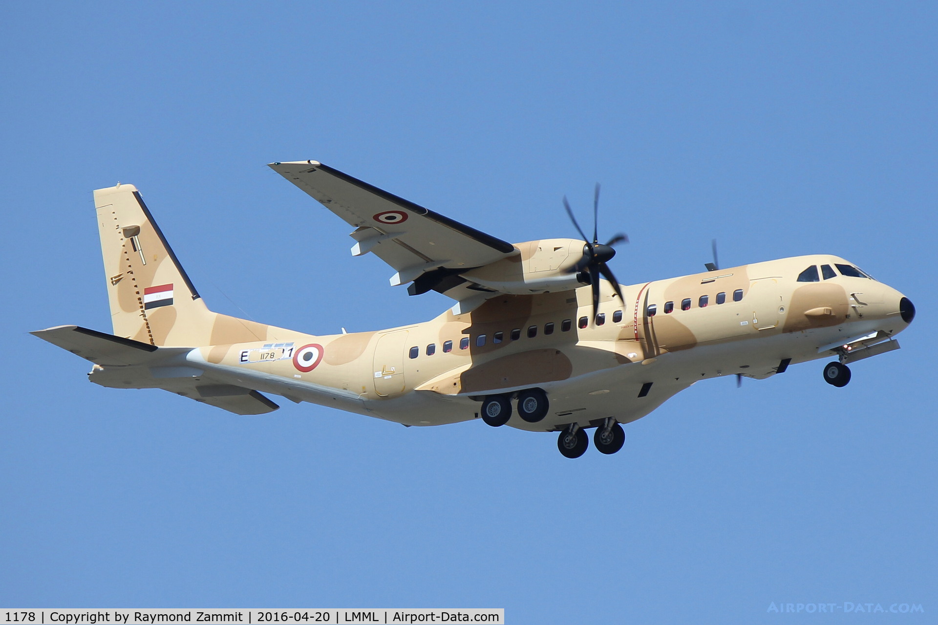 1178, 2015 CASA C-295M C/N S-147, CASA C-295M 1178 on delivery flight to join the Egyptian Air Force. Seen here landing in Malta for a night stop.