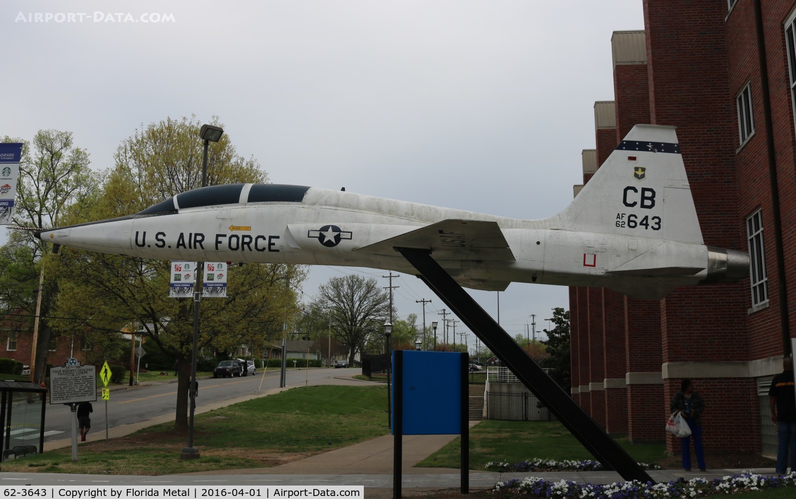 62-3643, 1962 Northrop T-38A Talon C/N N.5346, T-38A at ROTC Building Tennessee State University