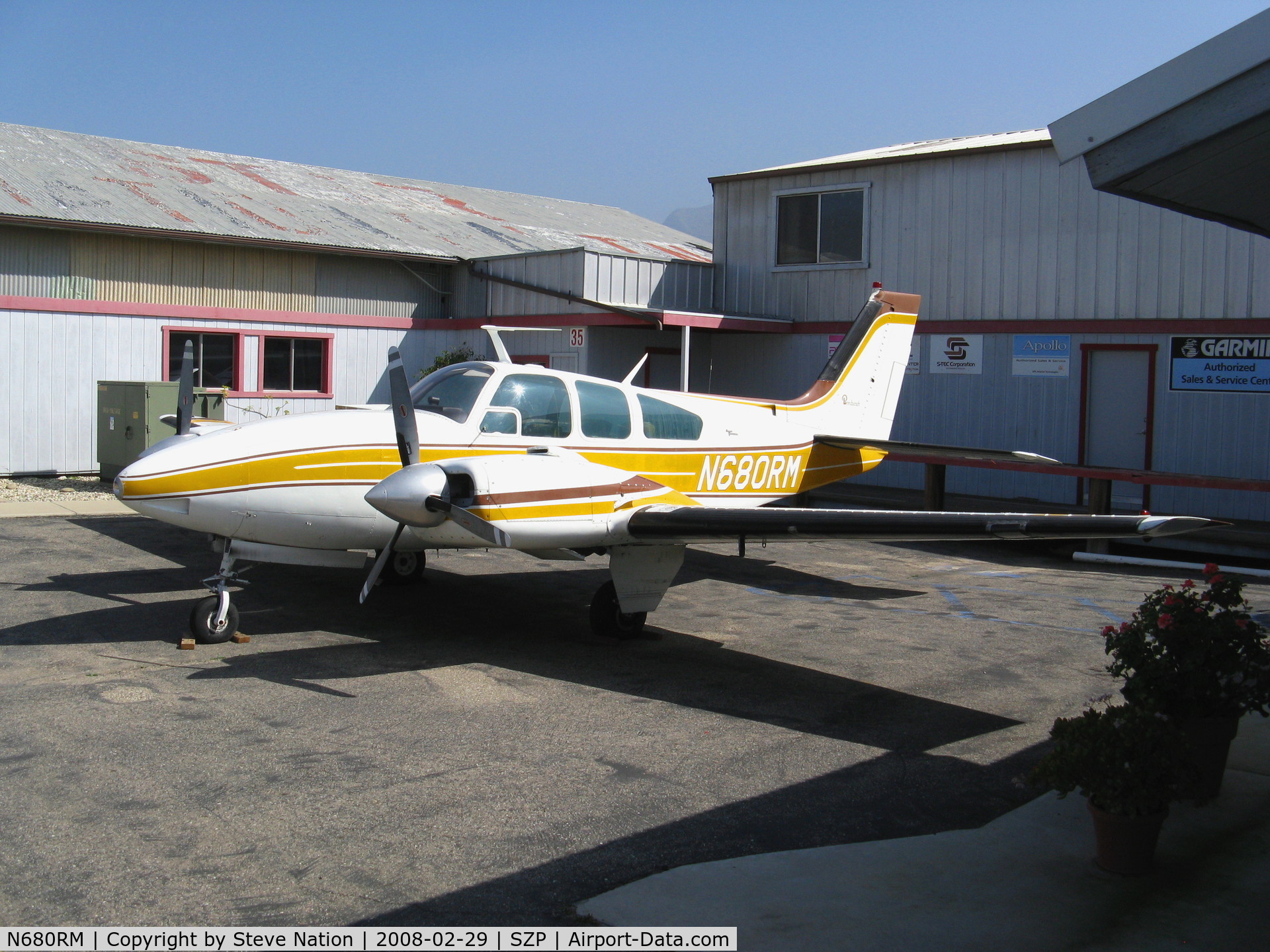 N680RM, 1966 Beech C55 Baron (95-C55) C/N TE-59, Locally-based 1966 Beech 95 @ Santa Paula Airport (Ventura County), CA