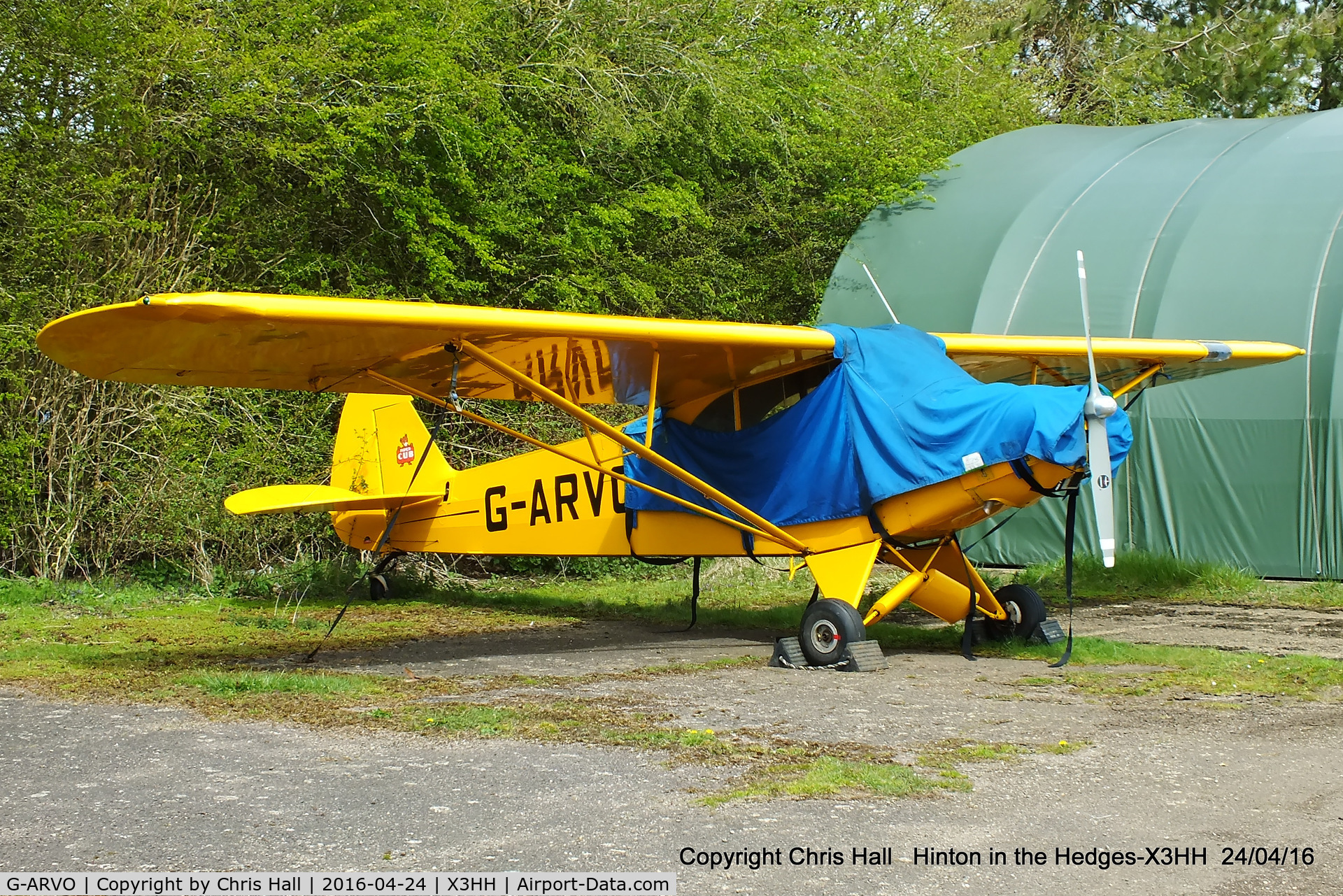 G-ARVO, 1960 Piper PA-18-95 Super Cub C/N 18-7252, at Hinton in the Hedges