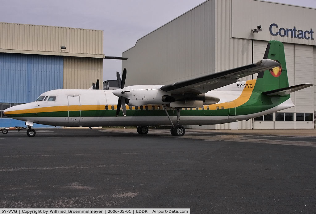 5Y-VVG, 1988 Fokker 50 C/N 20137, After heavy maintenance at Contact Air, ready to fly back to Africa.