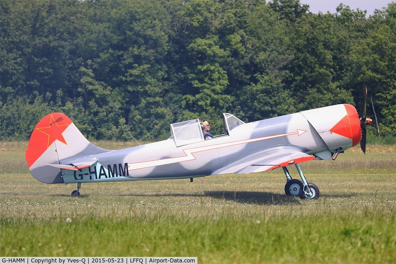 G-HAMM, 1983 Yakovlev Yak-50 C/N 832409, Yakovlev Yak-50, Taxiing to parking area, La Ferté-Alais Airfield (LFFQ) Air show 2015